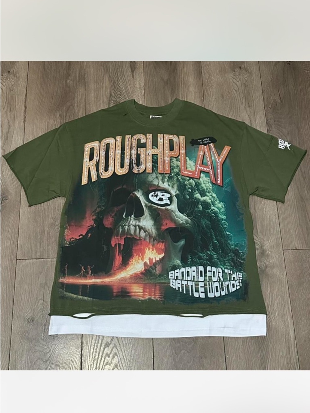 Roughplay t-shirt, size large available